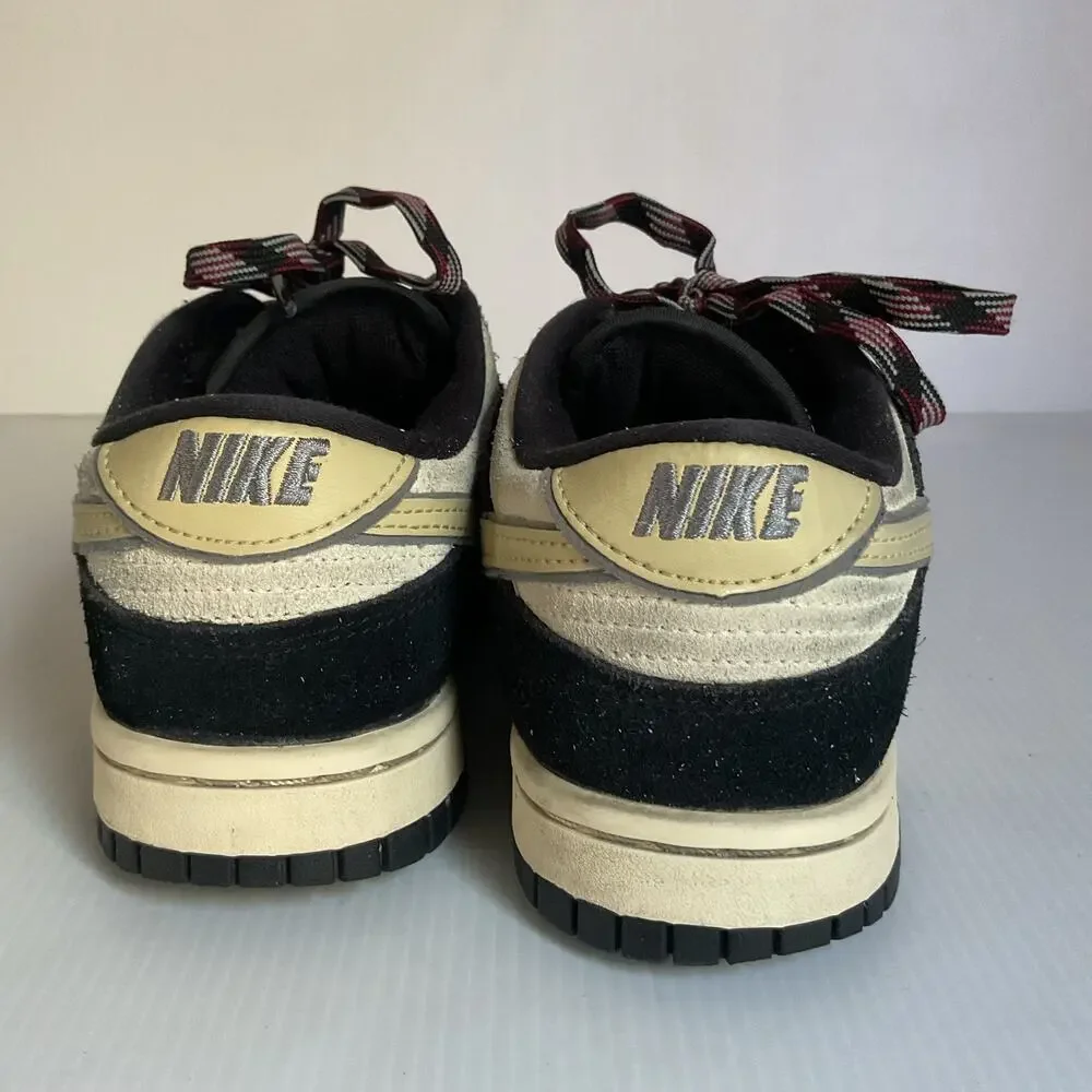 Nike Dunk Low Black Sail Suede Leather Sneakers Women’s 5 Youth 3.5